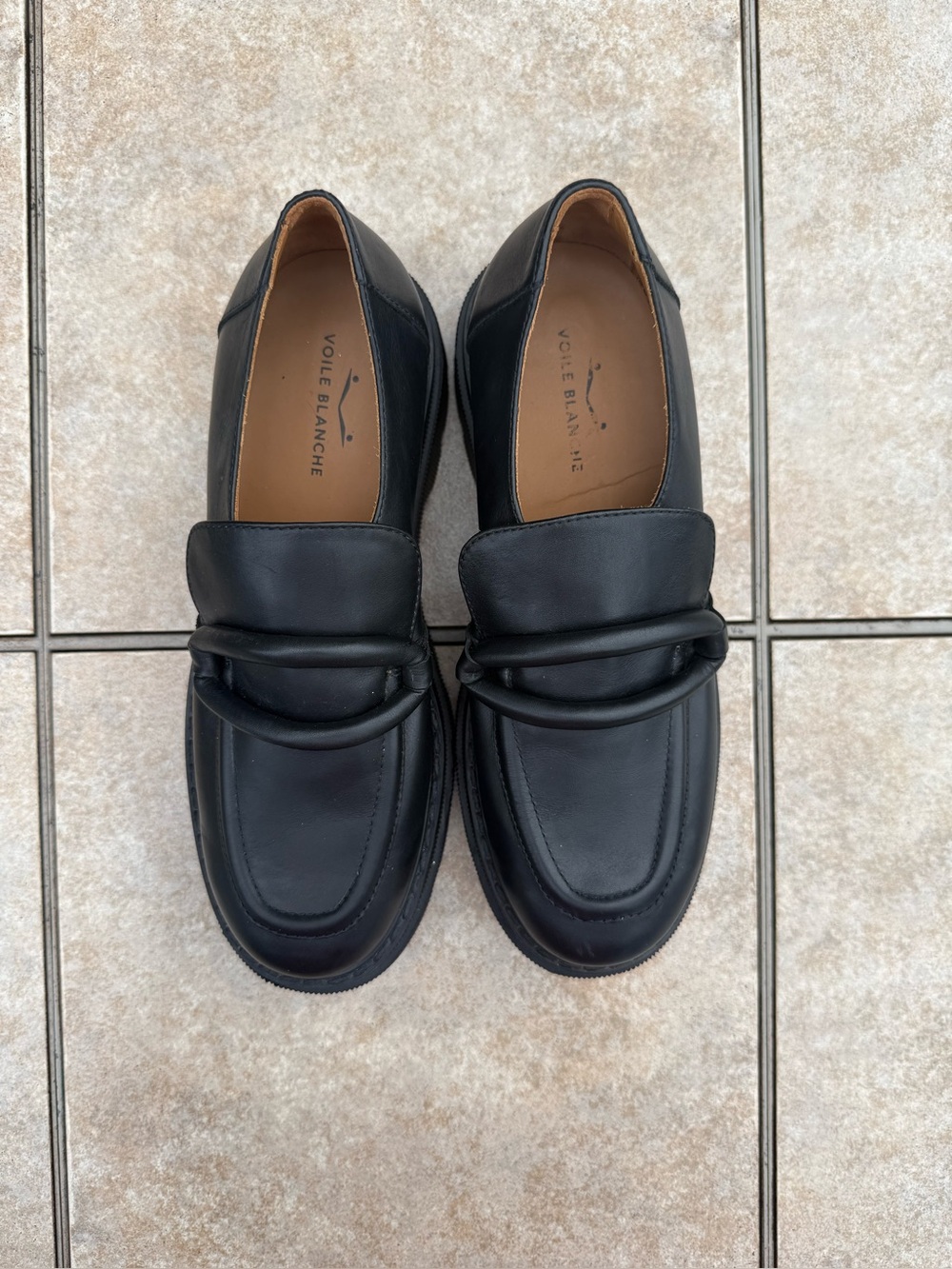 Voile Blanche Elaiza black leather chunky loafers - Picture 4 of 16